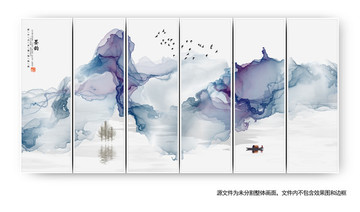 新中式水墨背景墻