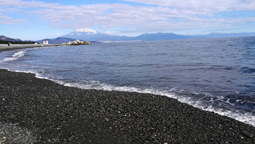 海边遥望富士山