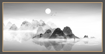 水墨山水無框畫