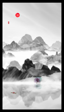水墨山水無框畫