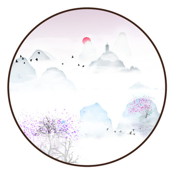 藝術裝飾抽象山水掛畫