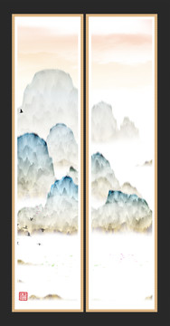 水墨裝飾水彩畫
