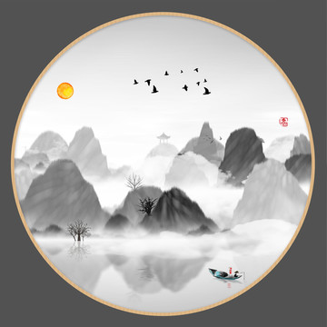 現代水墨水彩抽象油畫