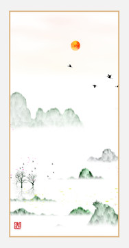 現(xiàn)代水墨水彩抽象油畫