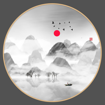 現(xiàn)代抽象水墨山水畫