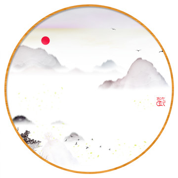 藝術(shù)裝飾抽象山水掛畫