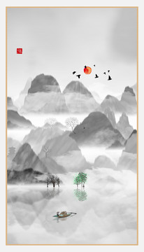 抽象畫彩墨肌理油畫