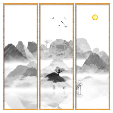 藝術(shù)裝飾抽象山水掛畫
