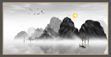 現(xiàn)代抽象水墨山水畫