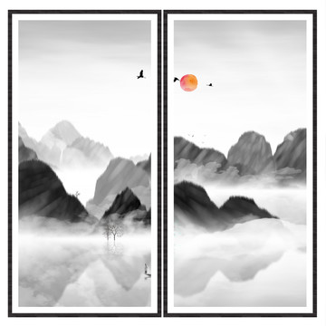 現(xiàn)代水墨水彩抽象油畫