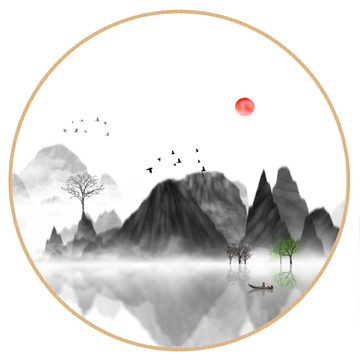 藝術(shù)裝飾抽象山水掛畫(huà)