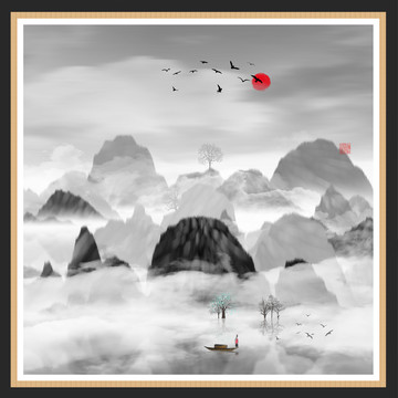 工藝裝飾水墨畫(huà)