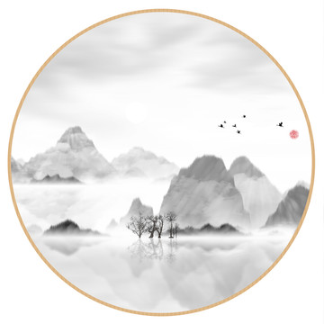 現(xiàn)代抽象水墨山水畫