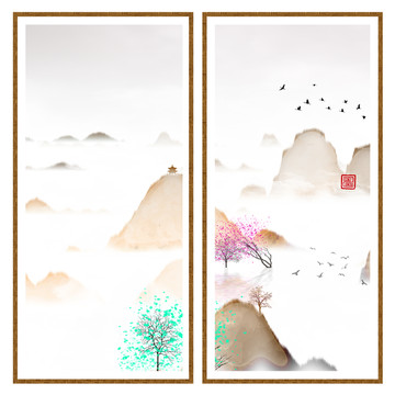 現(xiàn)代水墨水彩抽象油畫