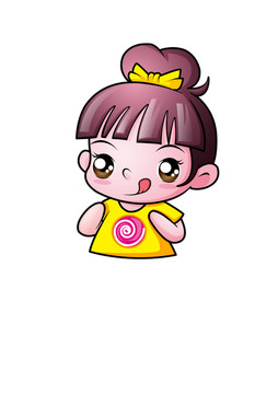 吃貨女卡通