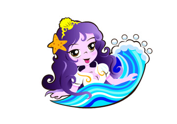 海洋公主頭像卡通設(shè)計