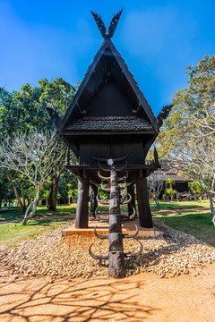 泰国黑庙建筑风景