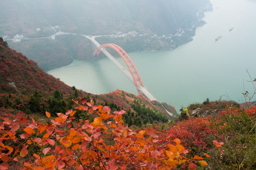 巫峡风光巫山红叶