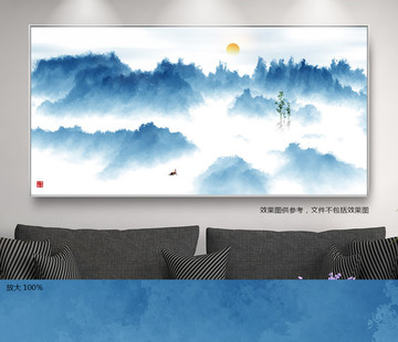 水墨山水裝飾畫