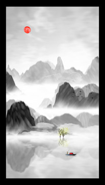 現(xiàn)代水墨水彩抽象油畫