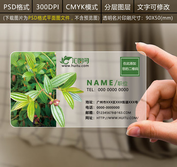 园林植物绿化环保名片模板