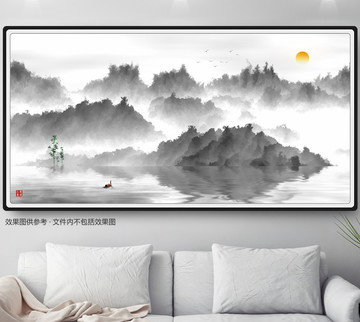意境山水畫背景