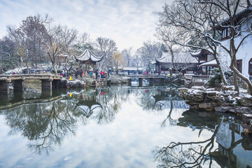 拙政园雪景