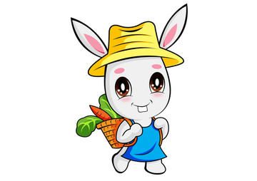 草帽兔卡通設計
