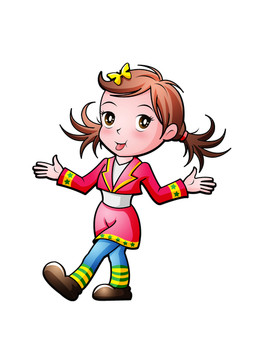 卷發(fā)女卡通設(shè)計(jì)