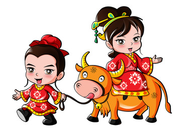 牛郎織女卡通設(shè)計(jì)