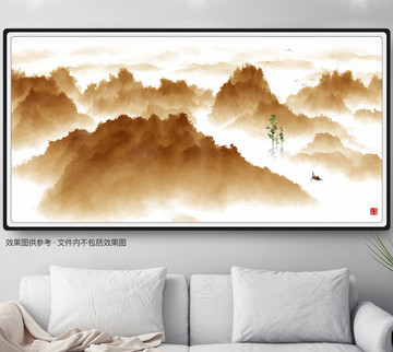 高清中式山水國畫字畫水墨畫書畫