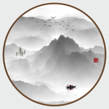 意境山水水墨畫(huà)