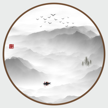 新中式抽象意境水墨畫水墨禪境