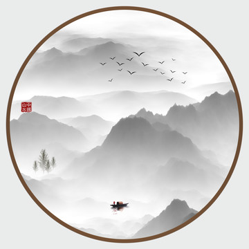 新中式抽象意境水墨畫水墨禪境