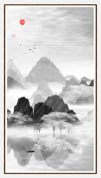 現(xiàn)代水墨水彩抽象油畫