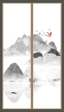 現(xiàn)代水墨水彩抽象油畫