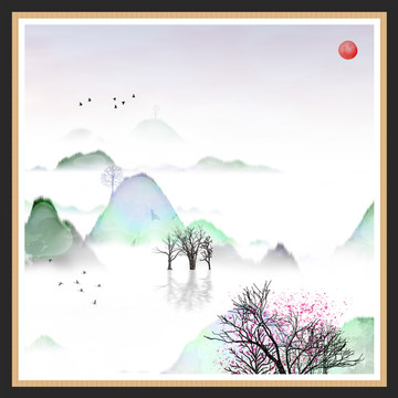 現(xiàn)代抽象水墨山水畫