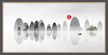 藝術(shù)裝飾抽象山水掛畫