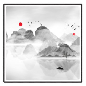 藝術(shù)裝飾抽象山水掛畫