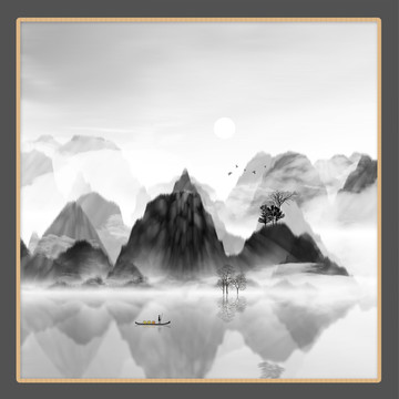 現(xiàn)代抽象水墨山水畫