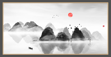 現(xiàn)代水墨水彩抽象油畫
