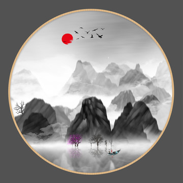 藝術(shù)裝飾抽象山水掛畫(huà)