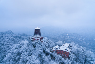 都江堰青城山雪景