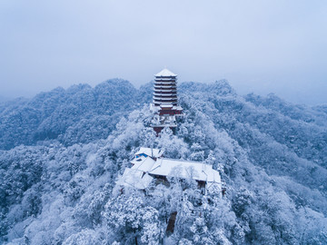 都江堰青城山雪景