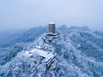 都江堰青城山雪景