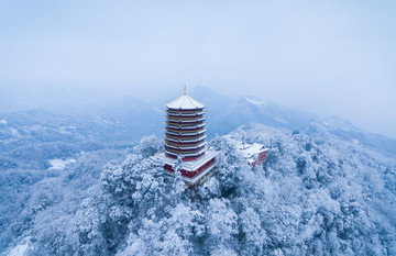 都江堰青城山雪景