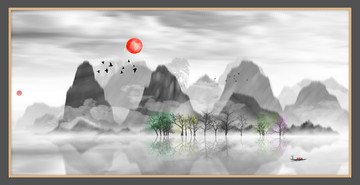 現(xiàn)代抽象水墨山水畫