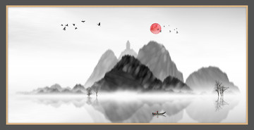 現(xiàn)代抽象水墨山水畫