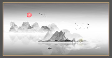 藝術(shù)裝飾抽象山水掛畫