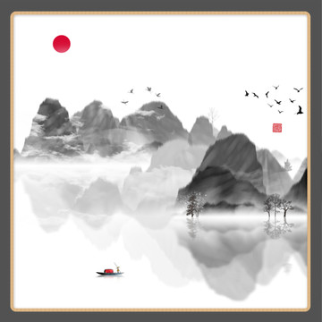 現(xiàn)代抽象水墨山水畫